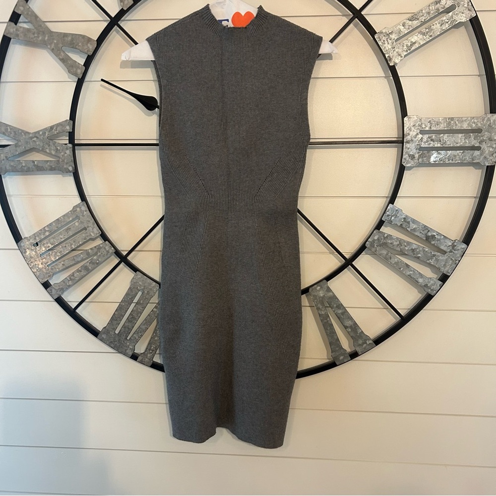 Express Sleeveless Knit Sheath Dress in Charcoal